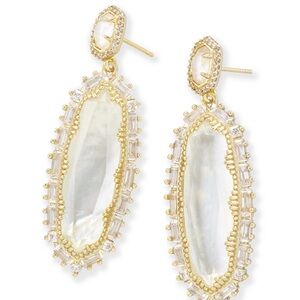 Kendra Scott Gold and Mother of Pearl Statement Earrings